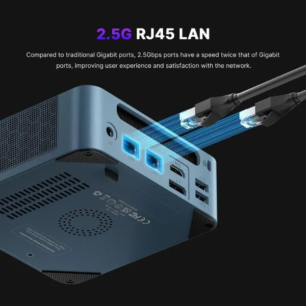 Mini PC BOSGAME P2 Plus - Intel Core i7-12700H - 12ª Generación - 32GB DDR5 - SSD 512GB PCIe - Triple Pantalla 4K - WiFi 6E - Bluetooth 5.2 - Negro