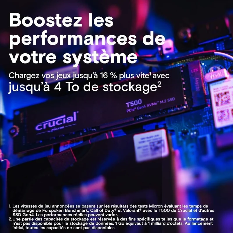 Crucial T500 1 To PCIe Gen4 NVMe M.2 SSD