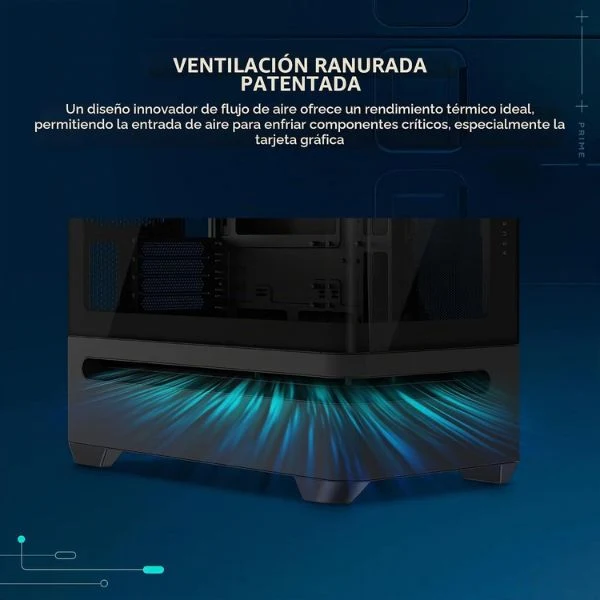 Case ASUS Prime AP202 TG ARGB Micro ATX Mid Tower Vidrio Templado 3xFan ARGB - Negro