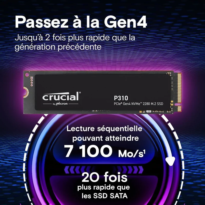 Crucial P310 2 To PCIe Gen4 NVMe 2280 M.2 SSD
