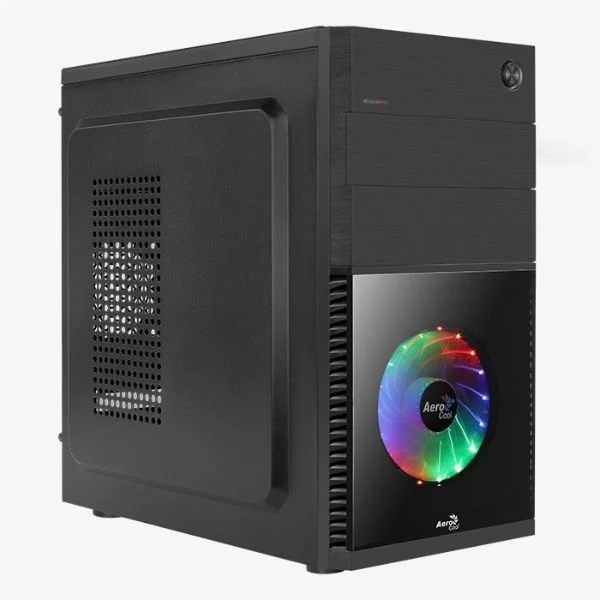Case AeroCool CS-105 Cosmo Mini Tower Micro ATX/Mini-ITX 1xFan RGB USB 3.0 - Negro