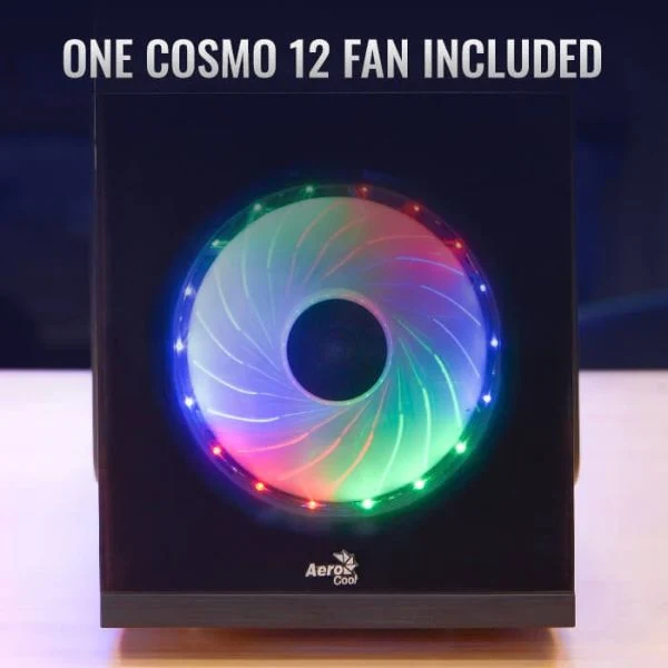 Case AeroCool CS-105 Cosmo Mini Tower Micro ATX/Mini-ITX 1xFan RGB USB 3.0 - Negro