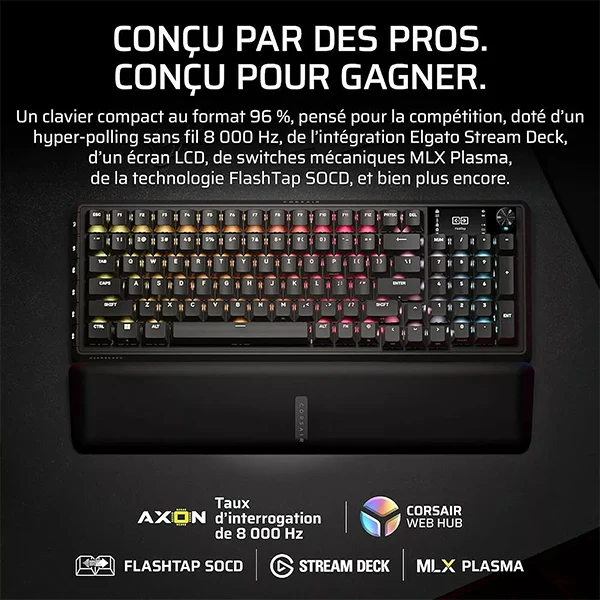Corsair VANGUARD 96 Wireless Noir (MLX Plasma)