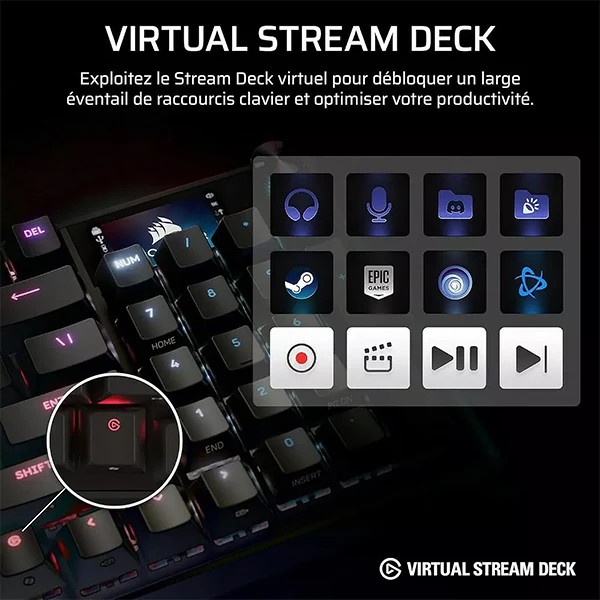 Corsair VANGUARD 96 Wireless Noir (MLX Plasma)