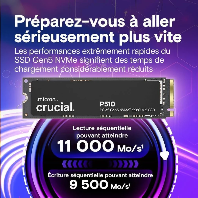 Crucial P510 1 To PCIe 5.0 NVMe M.2