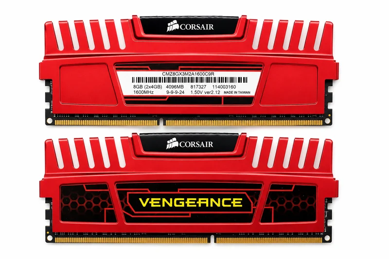 Kit RAM Corsair Vengeance 8 Go (2x4 Go) DDR3 1600MHz Gaming Rouge