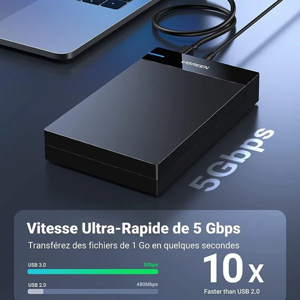 Ugreen Boitier disque dur externe USB 3.0 to 2,5/3,5 SATA (50422)