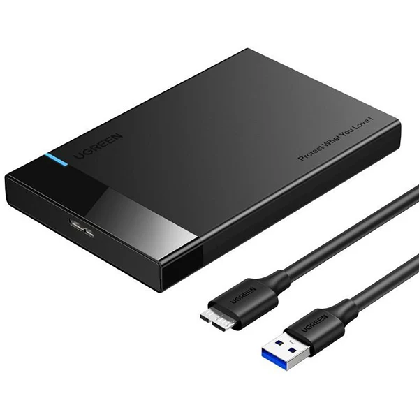 Ugreen USB 3.0 Boîtier Externe pour Disque Dur 2,5 Pouces SATA III II I HDD SSD (30848)