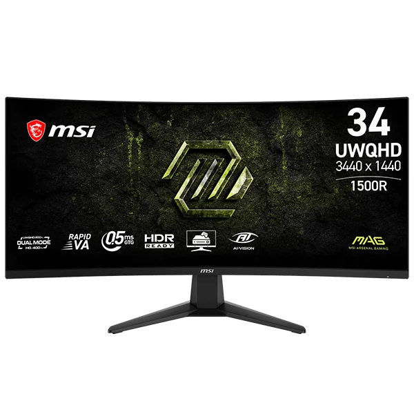 MSI MAG 346CQDF E20 34" 0.5ms Fast VA 200 Hz UWQHD / 400 Hz HD Curved