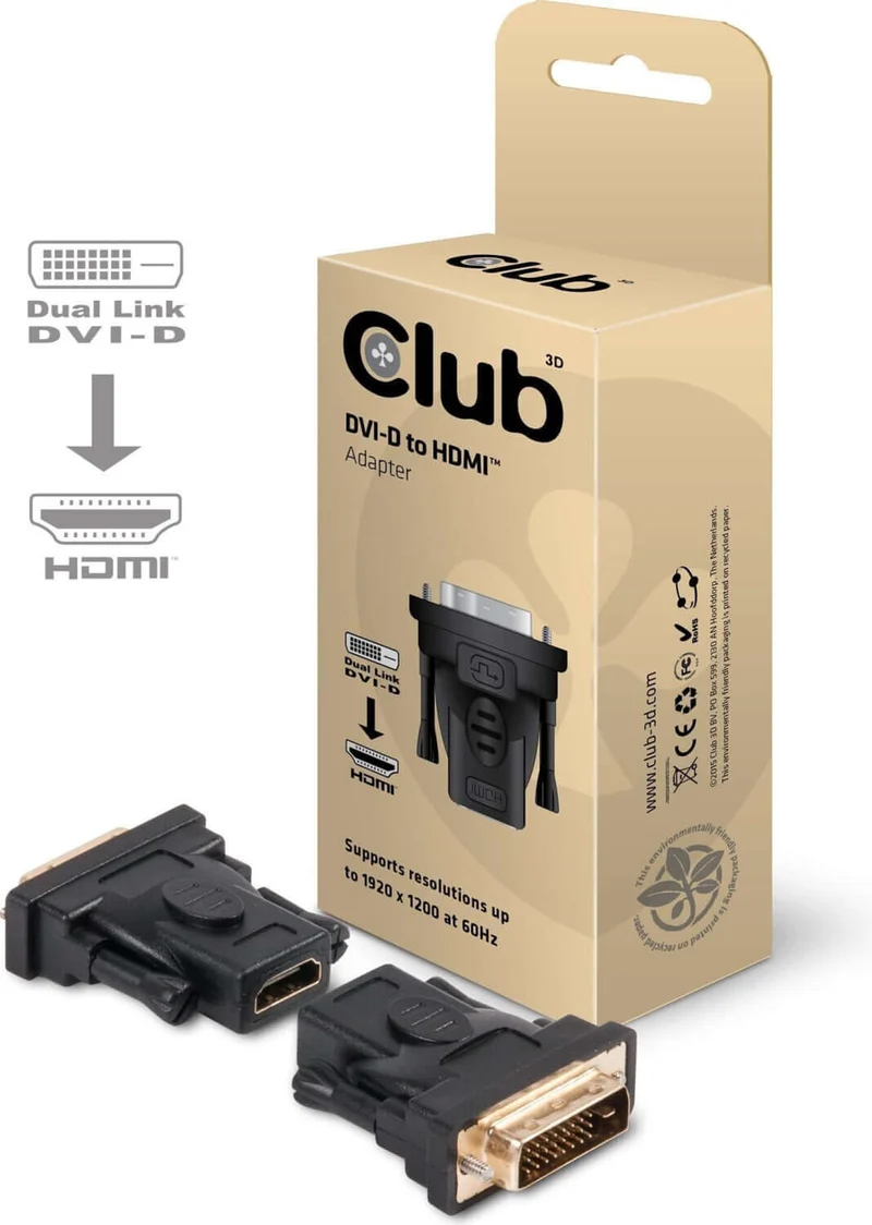 ADAPTATEUR CLUB 3D CAA DMD>HFD3 - DVI-D (24+1 PIN) MALE TO HDMI 1.3 FEMALE