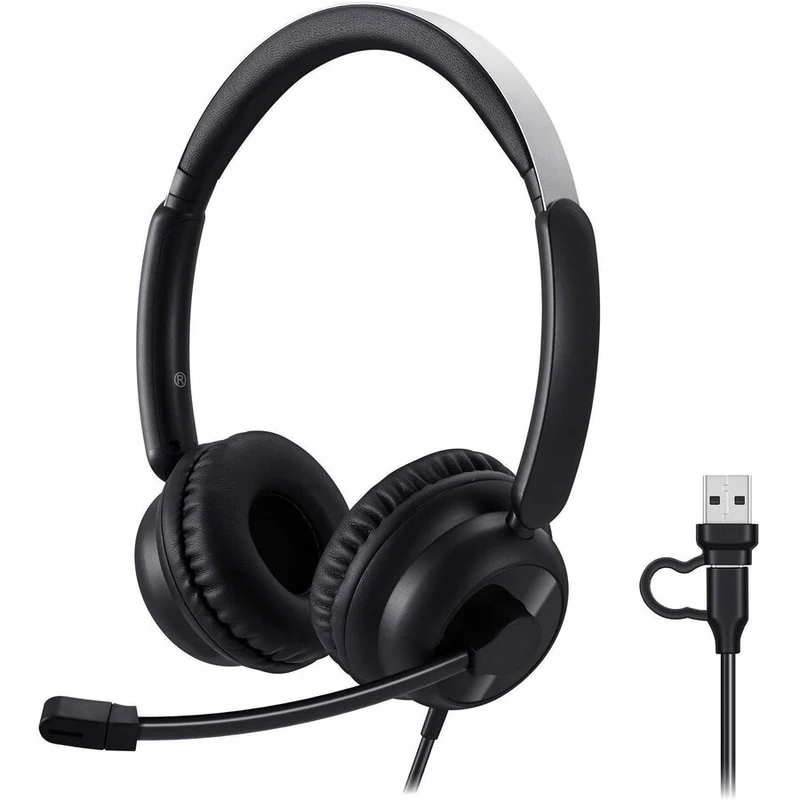 Diadema con Micrófono Adesso USB-C & USB-A Headset