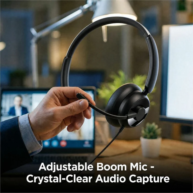 Diadema con Micrófono Adesso USB-C & USB-A Headset