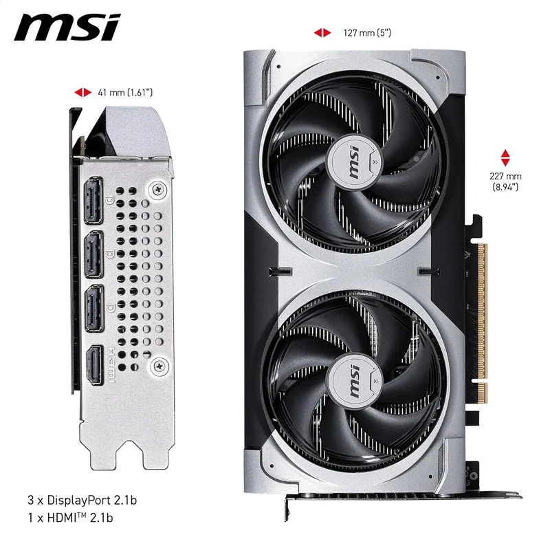CARTE GRAPHIQUE MSI RTX 5060TI VENTUS 2X 8GB GDDR7