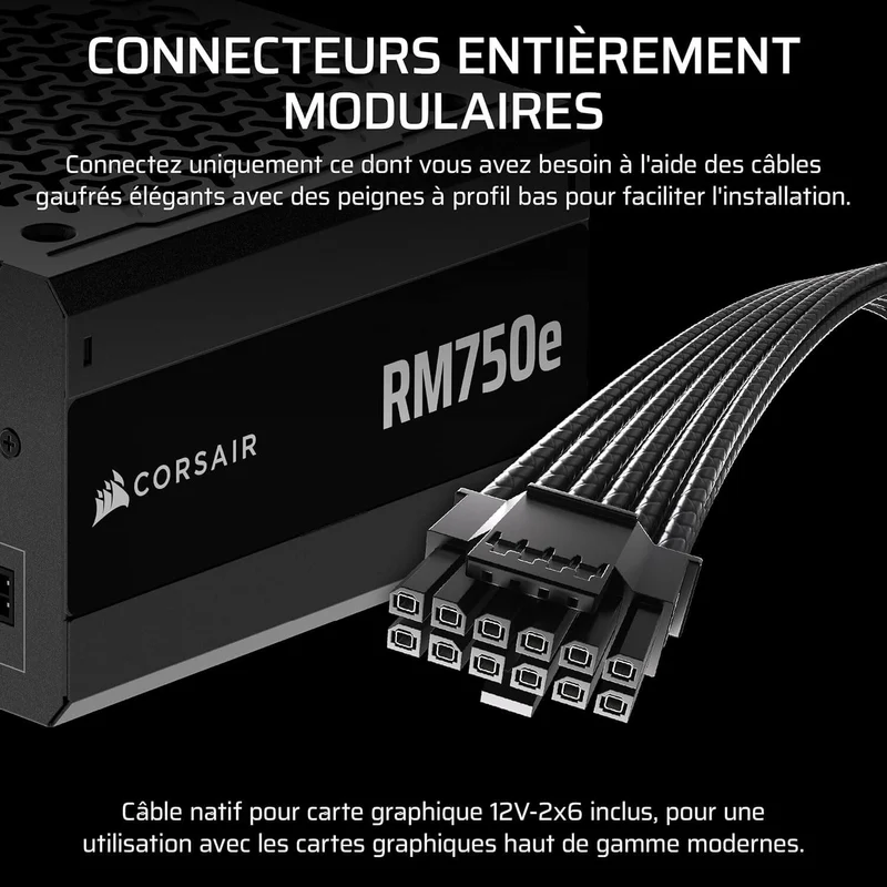 Corsair RM750e 2025 – Alimentation 750W ATX 3.1