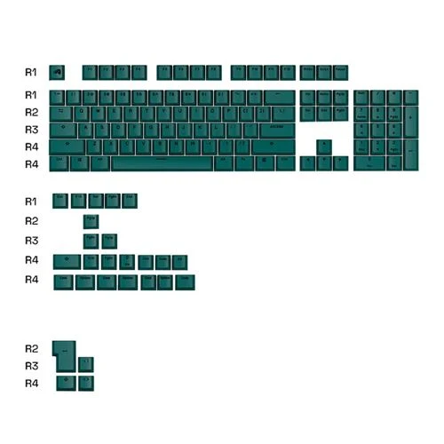 Set de Keycaps Glorious GPBT Gradient - Totem Green (131 piezas)