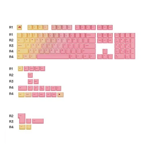 Set de Keycaps Glorious GPBT Gradient - Grapefruit (131 piezas)