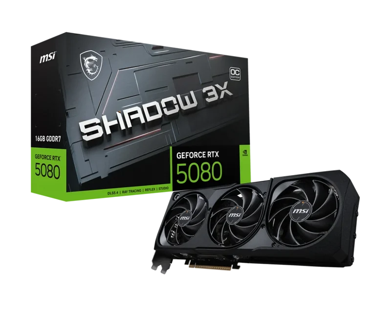 CARTE GRAPHIQUE MSI RTX5080 16G SHADOW 3X OC 16GB GDDR7 BLACK