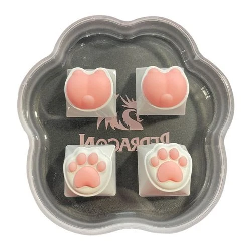 Set de Keycaps Redragon A136 Kitty Paw (4 piezas) - Blanco