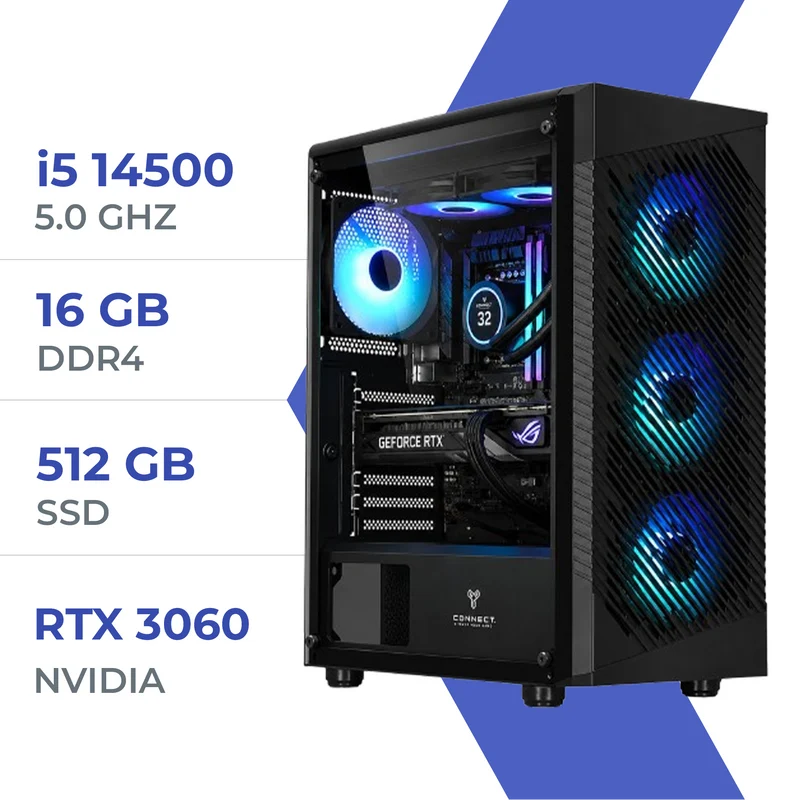 PC Gamer Techspace i5 14500/512GB SSD/16GB/RTX 3060 12GB