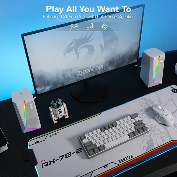Redragon GS520 Anvil RGB Desktop Speakers 2.0 (White)