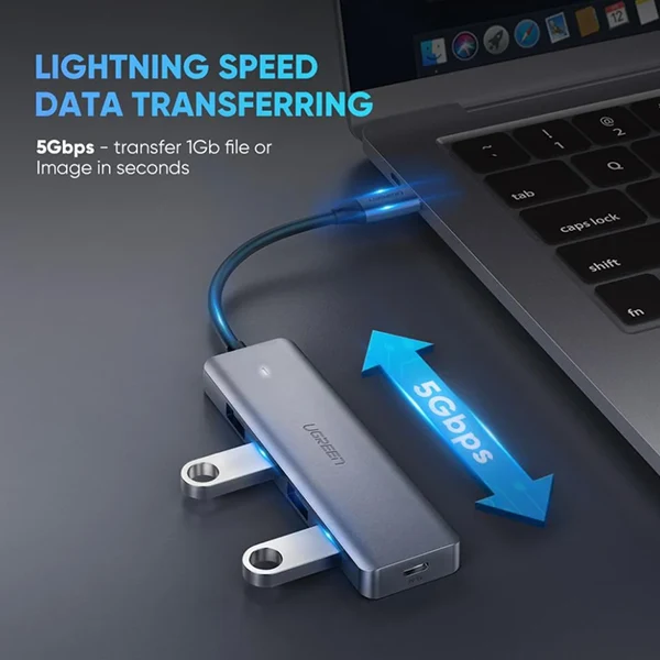 Ugreen Hub USB C vers 4 Ports USB 3.0 5Gbps Adaptateur USB C Hub Multiports USB (70336)
