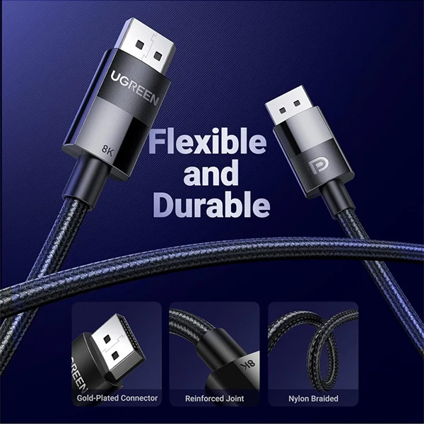 Ugreen Cable DP 1.4 Male To Male Cable 8K 1M (80390)