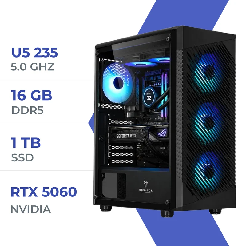 PC Gamer Techspace Ultra 5 235 /1TB SSD/16GB/RTX 5060