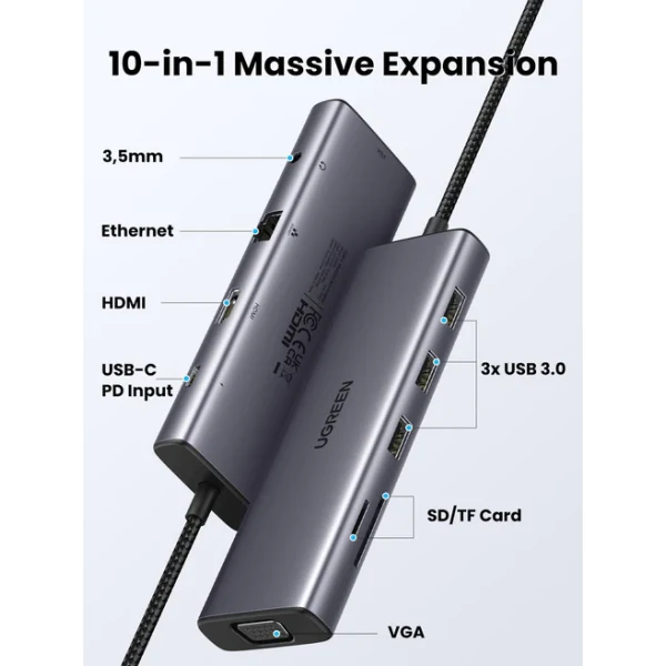 Ugreen HUB USB-C 10 en 1 (15601)