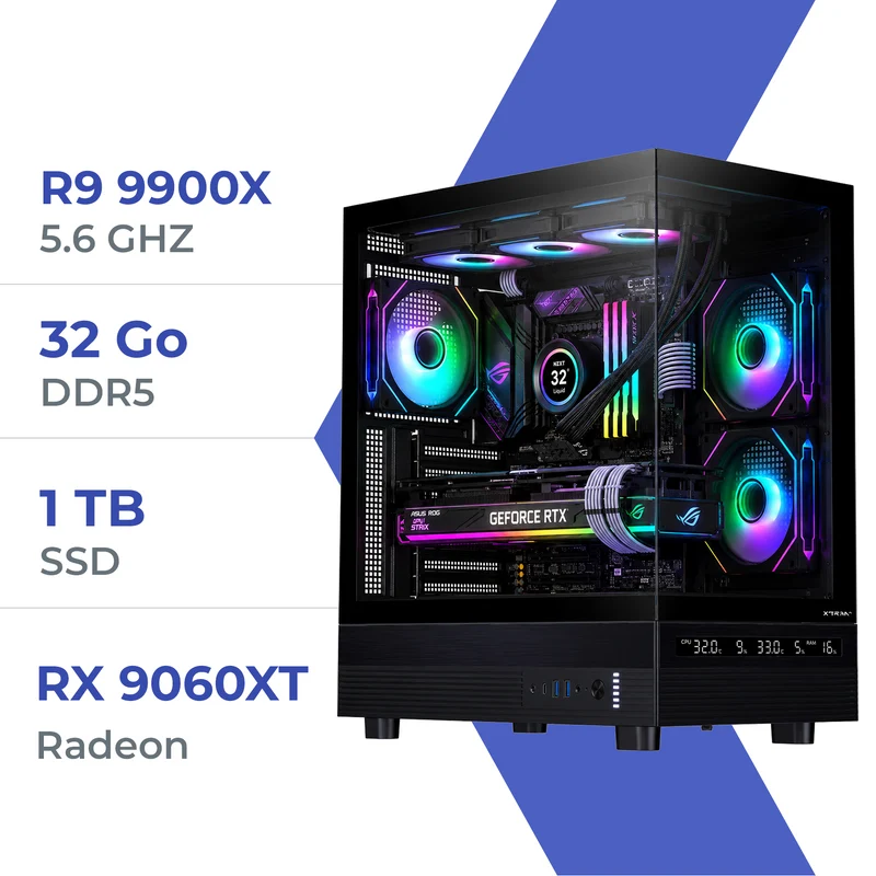 PC Gamer Techspace R9 9900X /1TB SSD/32GB/RX 9060XT 16GB