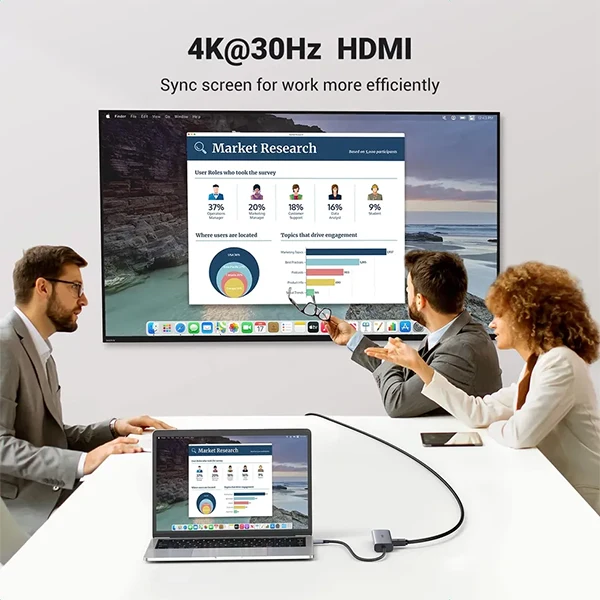Ugreen Hub USB-C 7 en 1 (HDMI 4K)(90568)
