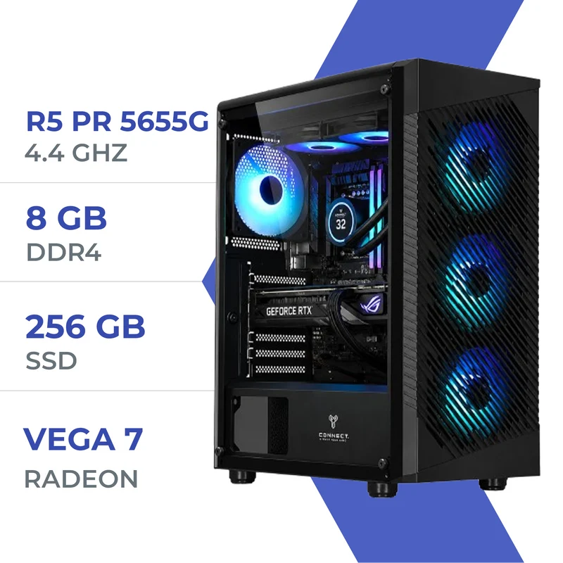 PC Gamer Techspace Ryzen 5 PRO 5655G/256GB SSD/8GB/Radeon Vega 7