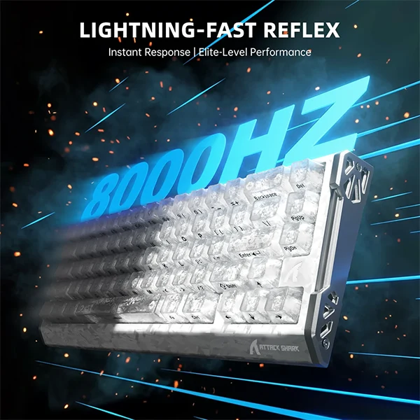 ATTACK SHARK R68 HE Rapid Trigger Keyboard Magnetic Switch (Ice Ninja)