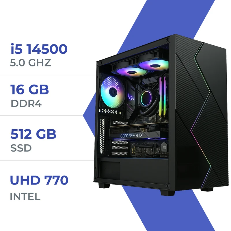 PC Gamer Techspace i5 14500/512GB SSD/16GB/Intel UHD Graphics 770