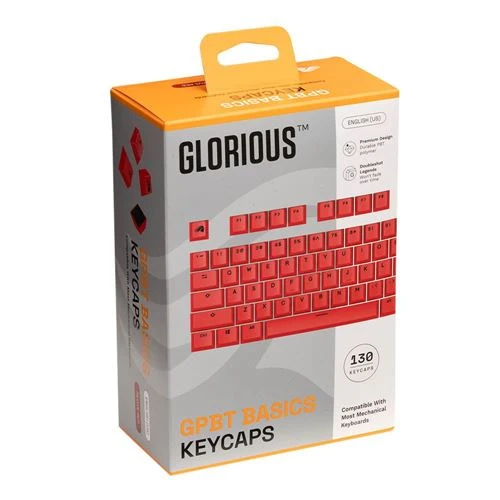 Set de Keycaps Glorious GPBT Basics - Revive Red (131 piezas)