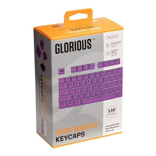 Set de Keycaps Glorious GPBT Basics - Epic Purple (131 piezas)