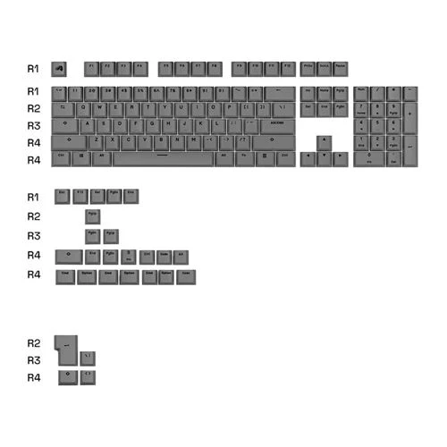 Set de Keycaps Glorious GPBT Basics - Armor Gray (131 piezas)