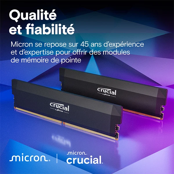 Crucial Pro DDR5 OC 32Go (2 x 16 Go) 6000 MHz CL36