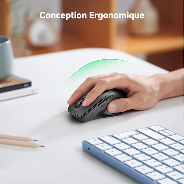 Ugreen Souris sans fil Design Egr 2,4 GHZ & BT5.0 15M (90395)