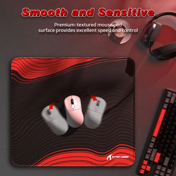 ATTACK SHARK CM02 Gaming Mouse Pad (Black&Red)