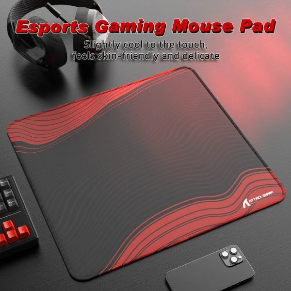 ATTACK SHARK CM02 Gaming Mouse Pad (Black&Red)