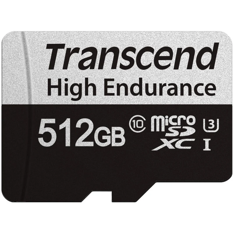 Tarjeta Transcend 512GB High Endurance 350V UHS-I microSDXC con SD Adapter