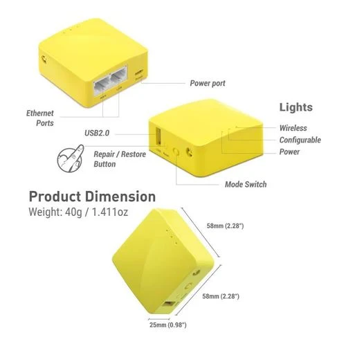 Router de Viaje GL.iNet Mango (GL-MT300N-V2) VPN