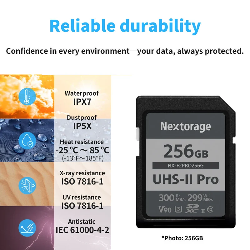 Tarjeta Nextorage 64GB NX-F2PRO Series UHS-II SDXC