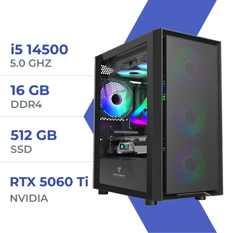 PC Gamer Techspace i5 14500/512GB SSD/16GB/RTX 5060 Ti 8GB