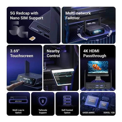 KVM Remoto 5G GL.iNet Comet 5G (GL-RM10RC) WiFi 6