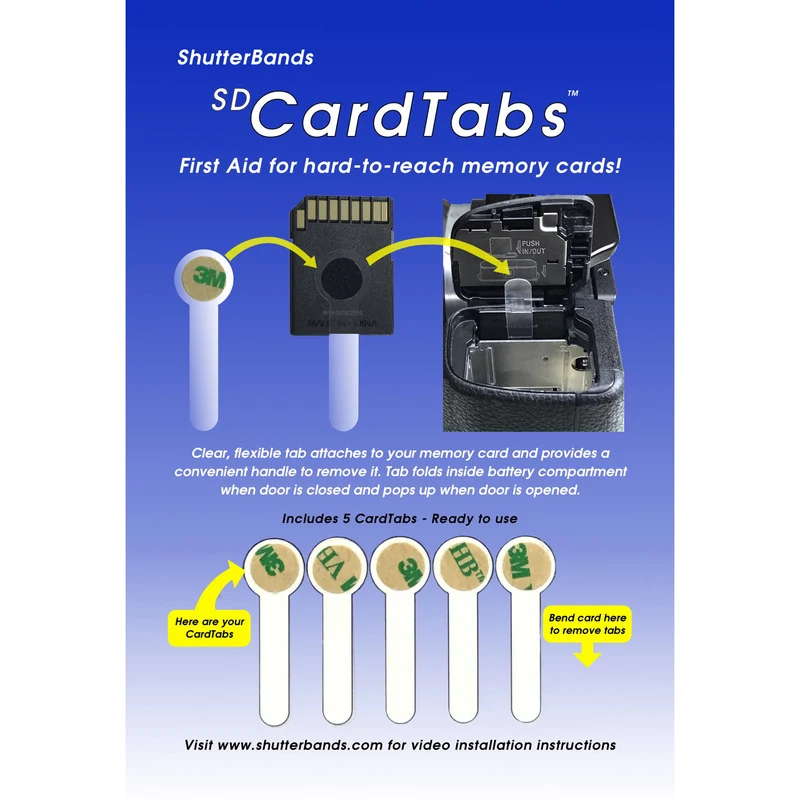 Etiquetas para Tarjetas ShutterBands SD CardTabs (5-unidades)