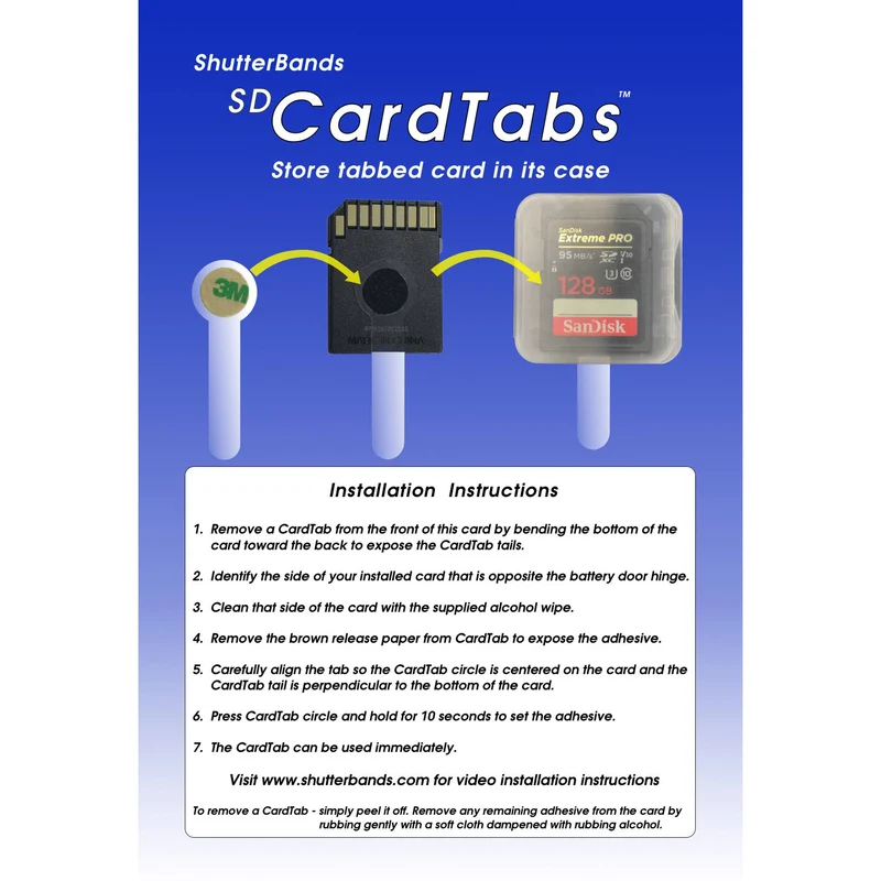 Etiquetas para Tarjetas ShutterBands SD CardTabs (5-unidades)