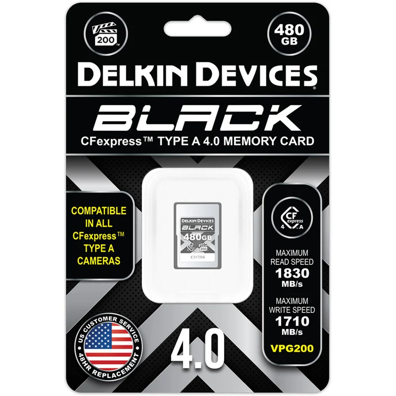 Tarjeta Delkin Devices 480GB BLACK CFexpress Type A 4.0