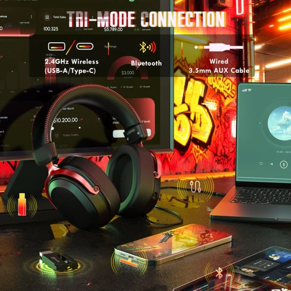 ATTACK SHARK L30 PRO Headset (Black&Red)
