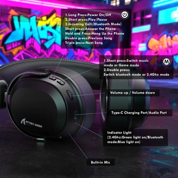 ATTACK SHARK L30 PRO Headset (Black)